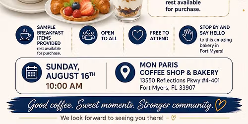 \u2615\ud83e\udd50 Sunday Brunch Social & Ribbon-Cutting at Mon Paris Coffee Shop & Bakery \ud83e\udd50\u2615