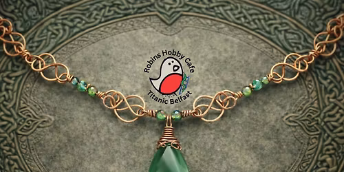 Copper wire worked pendant necklace