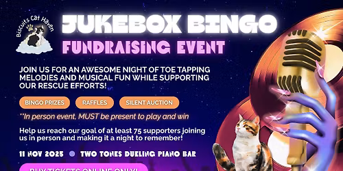 Jukebox Bingo Fundraising Event - Biscuits Cat Haven