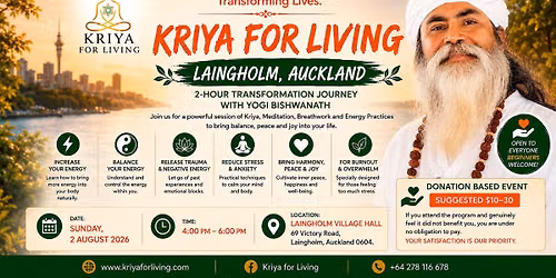 Kriya for living with Energy healing, Breathwork, meditation, in Laingholm with Yogi Bishwanath