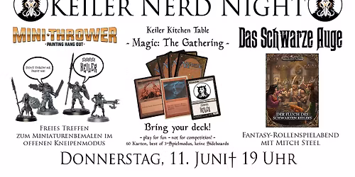 Keiler Nerd Night: Mini Thrower + Magic: The Gathering + Das Schwarze Auge \u2020 Schwarzer Keiler