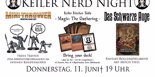 Keiler Nerd Night: Mini Thrower + Magic: The Gathering + Das Schwarze Auge \u2020 Schwarzer Keiler