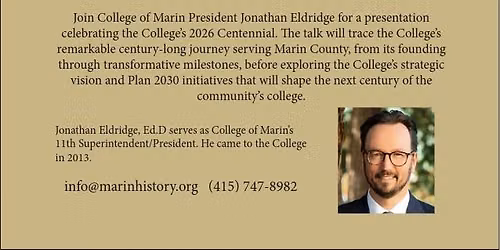 2026 Speaker Series - Celebrating College of Marin's 100 Years