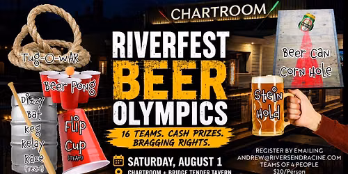 Racine Riverfest Beer Olympics 2026 | Downtown Racine at Chartroom + Bridge Tender Tavern