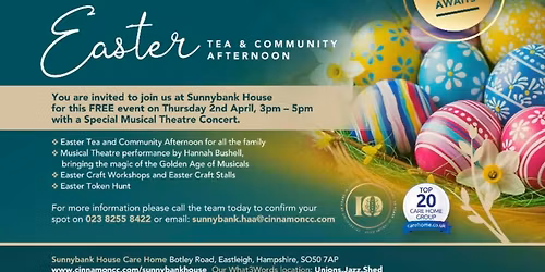 \ud83c\udf38 Easter Tea & Community Afternoon \ud83c\udf38 - with a special musical theatre concert
