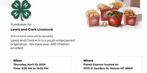 4-H Livestock Fundraiser at Panda Express