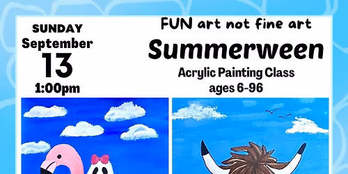 Summerween FUN art not fine art acrylic painting class