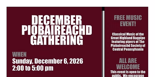 December 2026 Piobaireachd Gathering