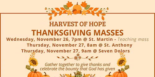 Harvest and Thanksgiving masses