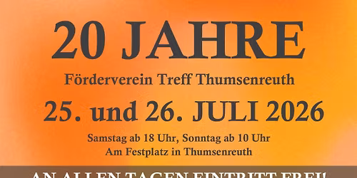 20 Jahre Treff F\u00f6rderverein Thumsenreuth