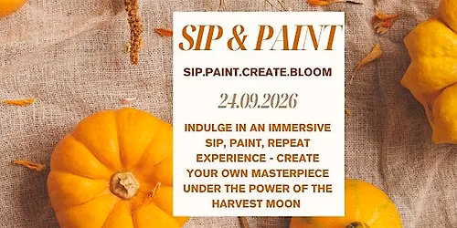 SIP.PAINT.CREATE.BLOOM Harvest Moon Theme Painting