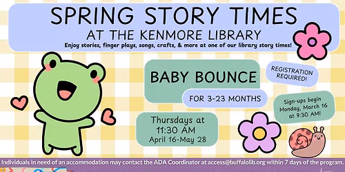 **REGISTRATION FULL**: Baby Bounce for ages 3-23 months