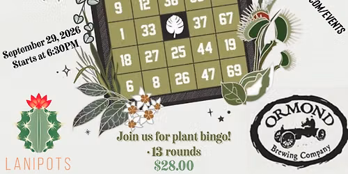 Plant Bingo September Tuesday OBC!