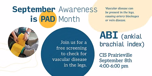 Prairieville Free Vascular Screening for PAD Awareness Month