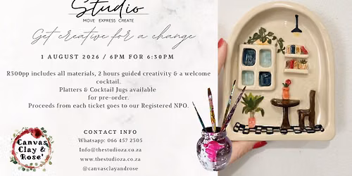 Cocktails & Clay with Canvas, Clay & Rose'
