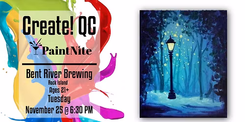 Paint Nite at Bent River Brewing Company Uncommon Room: Magical Lamp Post