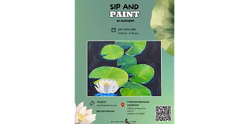 Stunning Water Lilies - Paint and Sip in Orange County | Classpop!\u2122