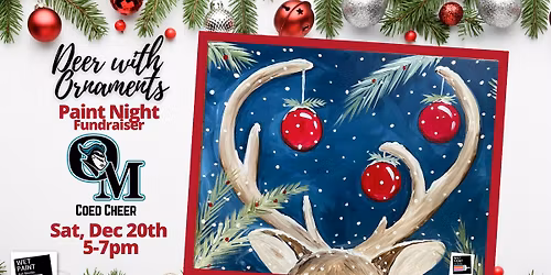 Deer With Ornaments Paint Night Dec 20th
