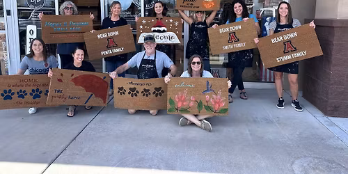 FINAL DOORMAT WORKSHOP OF 2025! Mats & Mimosas DIY Doormat Workshop with U of A design option \ud83d\udc3b\u2b07\ufe0f