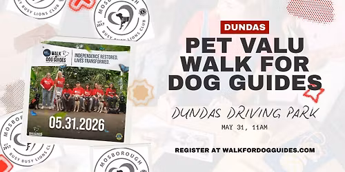 Dundas Pet Valu Walk for Dog Guides 2026