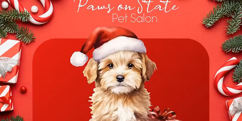 Pet Pictures with Santa\u2013FREE at Paws on State Pet Salon