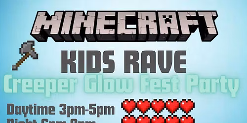 Minecraft Kids Rave. Creeper Glow Party