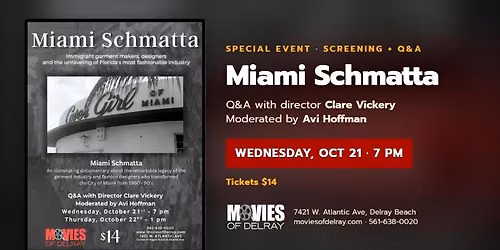 Miami Schmatta: Screening + Q&A with Director Clare Vickery