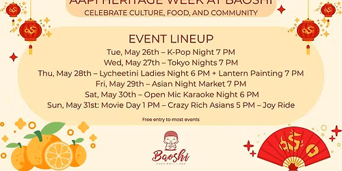 Celebrate AAPI Heritage Week at Baoshi