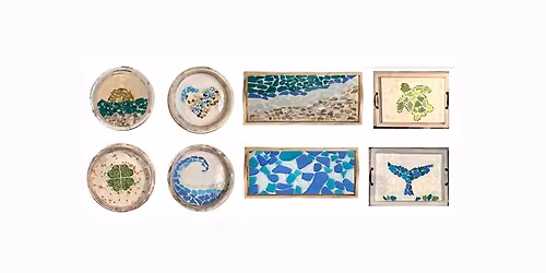 Mosaic Sea Glass Tray Craft Workshop at Hurricane Grill & Wings in Lindenhurst 
