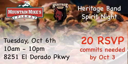 Spirit Night @ Mountain Mike's Pizza