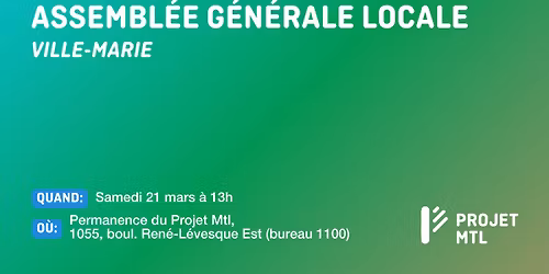 Assembl\u00e9e g\u00e9n\u00e9rale annuelle (AGA) de Ville-Marie