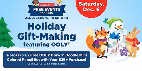 Free Kids Event: Holiday Gift-Making Featuring OOLY\u00ae (Walnut Creek)
