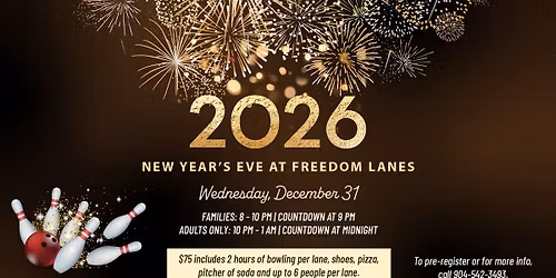 New Year's Eve at Freedom Lanes