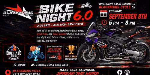 Blackmans Cycle Bike Night 6.0 with Blue Haze BBQ & Shwaffles