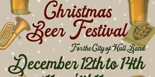 Christmas Beer Festival with brass band, carols, a roaring fire, great ales and friendly company