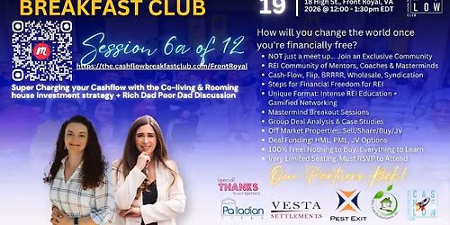 The Cash-Flow Breakfast Club - REI Education & Networking event- Front Royal VA