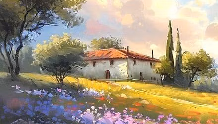 "Summer Cottage" In Person Paint Night Event Thursday 7:00 p.m. in West Seattle (Wine Included)
