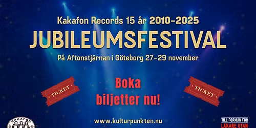 JUBILEUMSFESTIVAL p\u00e5 AFTONSTJ\u00c4RNAN
