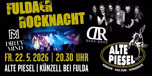 FULDAER ROCKNACHT | Dirty Mind & Deep Rock | 2 Bands, 1 Abend, purer Rock