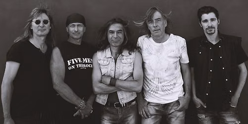 Five men on the rocks