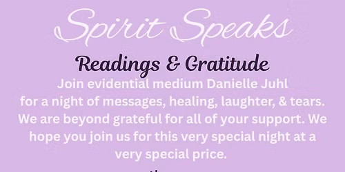 Spirit Speaks: Readings & Gratitude