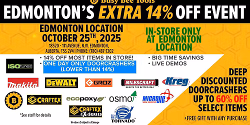 Edmonton's Extra 14% OFF Event