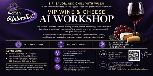 Women Unlimited Presents: AI Wine & Cheese