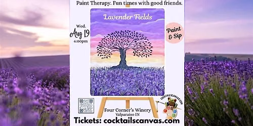 Lavender Fields Cocktails and Canvas Paint and Sip Fun Social Art Event
