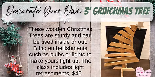 Decorate Your Own 3' Wooden Grinchmas Tree