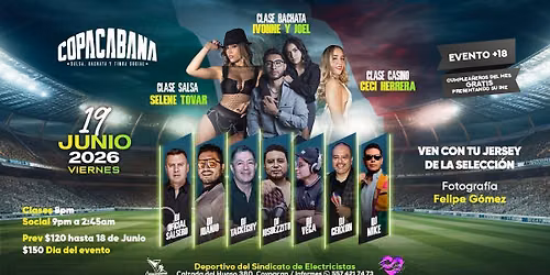 Copacabana salsa, bachata y timba social- junio \u26bd\ud83c\uddf2\ud83c\uddfd