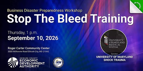 Business Disaster Workshop: Stop the Bleed Training