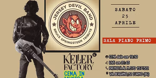 Cena in Musica con Jersey Devil Band - Springsteen Tribute (Piano Primo) 