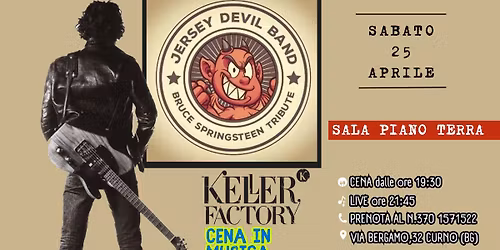 Cena in Musica con Jersey Devil Band - Springsteen Tribute (Piano Terra) 