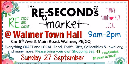 SUNDAY 27 September 2026 - Re-Seconds Market @ Walmer Town Hall
